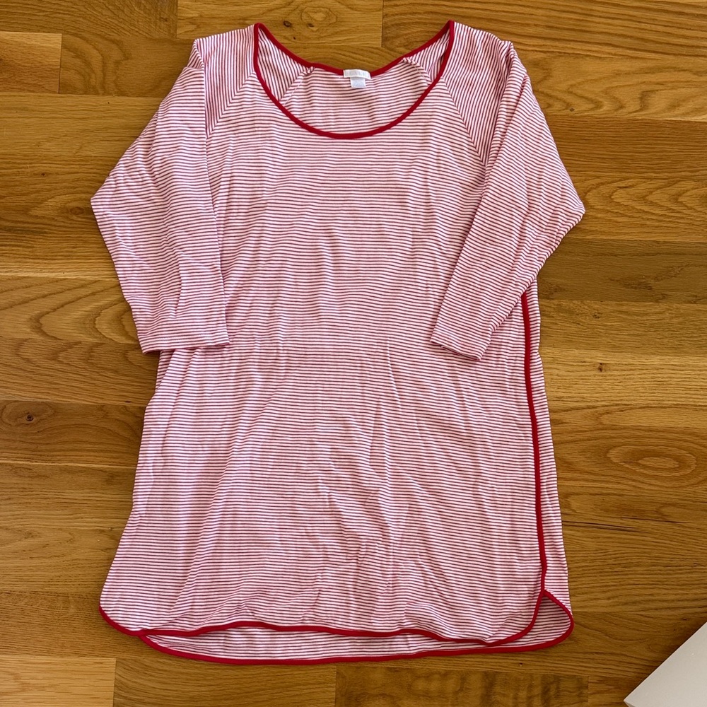 Red Striped Women's Pajama Dress